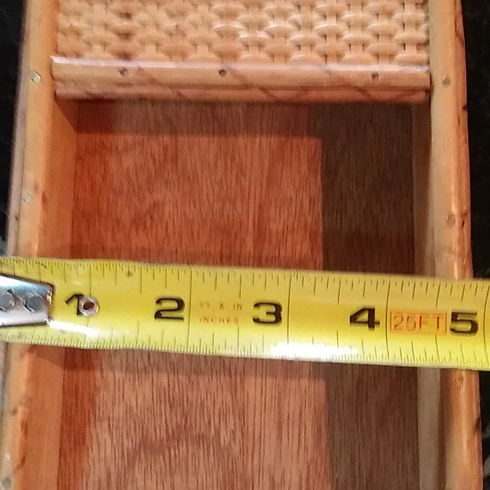 MCM original rattan and wood desk accessories